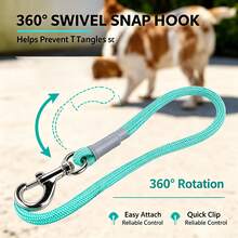 1pc Aesthetic Multi-Color Dog Leash, 59-Inch Bright Woven Nylon Pet Walking Rope, Heavy-Duty Durable Training Leash, Suitable For Small And Medium Dogs - Mint Blue - View 4