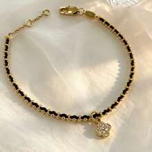 1 buah Gelang Tali Bunga Buatan Tangan Ultra Tipis, Gelang Wanita Minimalis Serbaguna - Tali Tangan Bunga - View 6