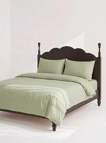 Veyra Day 2/3 Pcs Sage Green Duvet Cover Set, Soft Brushed Microfiber Polyester Bedding Set, Solid Color Comforter Cover With Zipper Closure & Corner Ties, 1 Duvet Cover And 1/2 Pillow Shams (No Insert) - Green - View 6