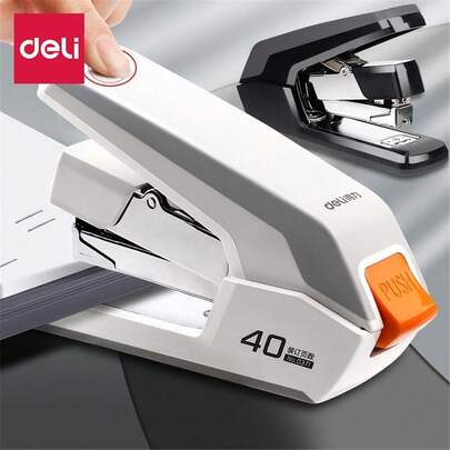Deli 40 Sheets Heavy Duty Stapler Nail-Free Binding Paper Notebook School Supplies Stationery Office Supplies