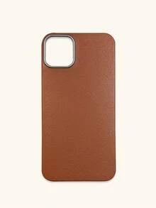 1pc 4-Color Optional Solid Color Lychee Texture Faux Leather Large Window Phone Case, Ins Premium Minimalist Business Solid Color Leather Texture, A Classic Black / B Beige White / C Premium Gray / D Caramel Brown, Faux Leather Matte Lens Raised Full Coverage Anti-Drop Soft Shell, Autumn/Winter Commute Versatile, Suitable For Personal Use And Gift; Compatible With IPhone Case & Galaxy Case, Compatible With IPhone 17 - Multicolor - View 134