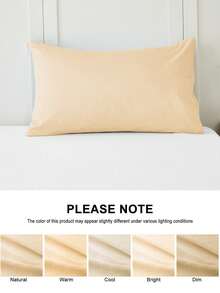 1pc/2pcs Lightweight Breathable Pillowcase, Soft Pillowcase, 100% Pure Cotton, Envelope Closure, Wrinkle-Resistant, Better For Hair, Skin And Sleep, No Filling Pillowcase, Suitable For Bedroom, Soft And Breathable, Machine Washable, Living Room, Room Decor, Beige - Beige - View 8