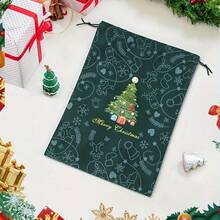 1/2pcs Christmas Drawstring Gift Bags, Red & Green Holiday Storage Pouches, Multi-Purpose Portable Packaging For Gifts And Holiday Storage, Suitable For Christmas Gifting And Party Favors - Multicolor - View 15