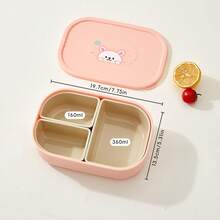 1pc Cute Pattern Plastic Lunch Box With Detachable 3-Compartment, Portable Fruit Salad Food Storage Container, Microwave Divided Bento Box, Refrigerator Fresh-Keeping Box, Leak-Proof Meal Prep Box For Student Adult Use In Home, School, Office, Picnic - Multicolor - View 16