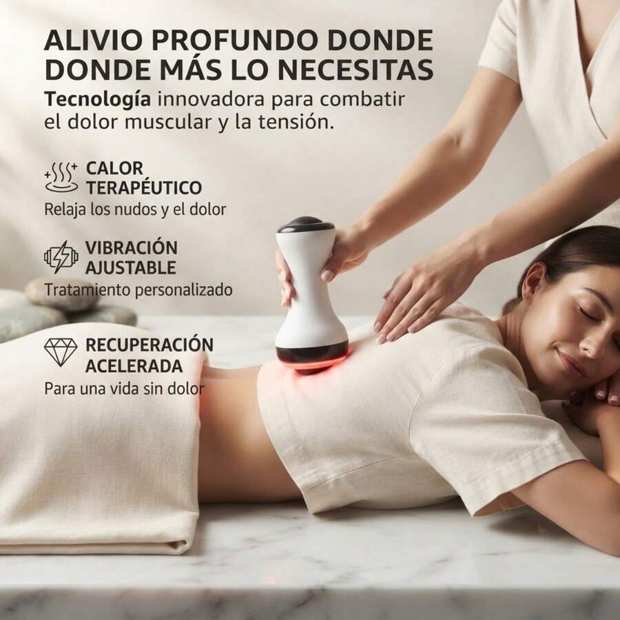 Masajeador Facial y Corporal T-Bar con Calor Terapéutico y Vibración - Ver 1