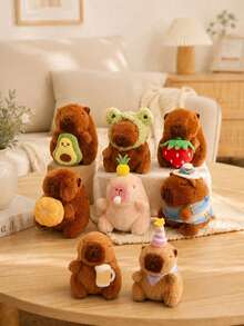 1 st mjuk mjukisdocka i plysch med capybara, tecknad hängande docka, virkad capybara, capybara-väska, grodnalle, stoppad capybara - Multifärgad - Visa 1
