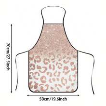 1pc Rose Gold Glitter Leopard Print Apron, Featuring Gradient Pink Leopard Pattern, Durable Cooking Apron Suitable For Bakers, Cake Decorators, BBQ Enthusiasts, Gardeners, Painters, Nail Artists - Perfect Gift For Home And Professional Chefs - Multicolor - View 13