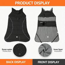 Winter Dog Coat, Windproof Reflective Fleece‑Lined Turtleneck Pet Jacket, Adjustable Hook & Loop Warm Cold Weather Vest For Medium Large Dogs Outdoor - Multicolor - View 9