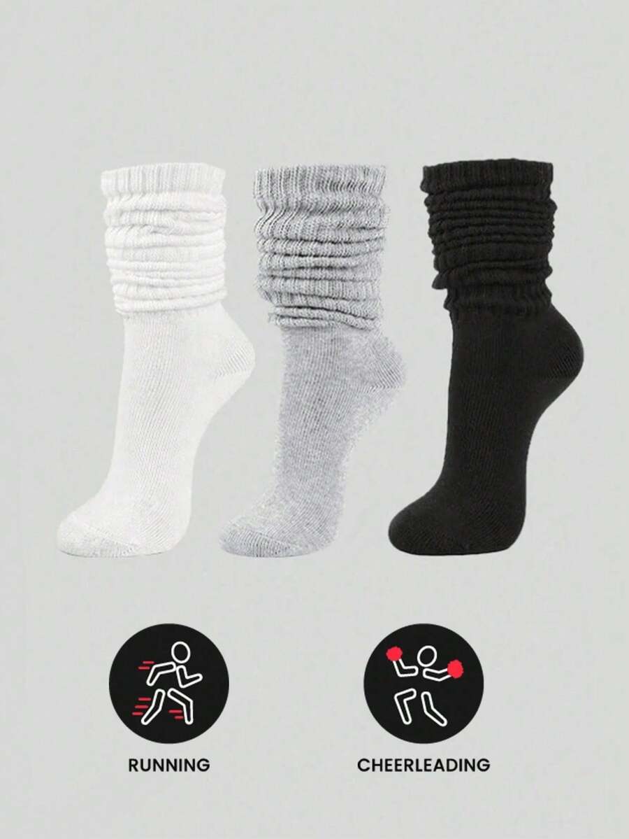 1/3 Pairs Fashionable Men's Foam Warm Socks, Suitable For All Seasons, Including Hollow Knit Socks, Open Toe Socks, Comfortable And Breathable, Classic European Design, With Elastic Knee Support, Men's Mid-Short Socks, Elastic Socks, Casual Socks, Suitable For All Seasons - Multicolor - View 1