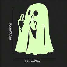 Funny Glow-In-The-Dark Ghost Disdain Gesture Car Sticker, Halloween Theme Decorative Decal For Car, Motorcycle, Electric Vehicle Modification - Car Exterior Decals - View 5