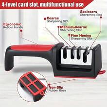 1pc - Multi-Functional 4-Stage Knife Sharpener, Suitable For Quickly And Easily Sharpening Dull Knives, Made Of Durable ABS Material, Can Be Hung For Storage, Essential Kitchen Tool For Efficient Cutting - Black - View 8