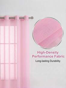 1 P C Natural Linen Pink Sheer Curtain Features Faux Linen Sheer Panel With Light‑Filtering Performance, Ideal For Bedroom, Living Room, Holiday Parties And Various Occasions. - Baby Pink - View 2