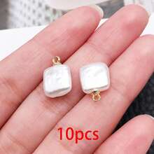 10/20pcs Imitation Baroque Pearl Charms Heart Star Shell Clover Pearl Pendants With Loop For DIY Bracelet Earring Necklace Jewelry Making Supplies - White - View 11
