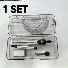 7-Piece Drawing Tool Set (Includes Compass, Protractor, Ruler, Triangle Ruler And Writing Tools) - Math Tools, Suitable For Students, Teachers, Engineers, Architects, Suitable For Home, School, Office Use, Practical Stationery For Back To School Season, Students, Teachers, Classrooms, Offices, Homes, Suitable For Back To School Season, Back To School Gifts, National Day, Halloween, Weddings, Birthday Parties, Christmas, Graduation Season, Mother's Day, Easter, Back To School Season, Back To School - Drawing Tool Set - View 2