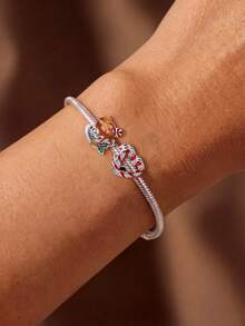 1 Holiday Limited Edition Christmas Wreath, Christmas Gift Hot Air Balloon Bead Creative Exquisite Bead String DIY Bracelet Necklace Gift - Silver - View 2