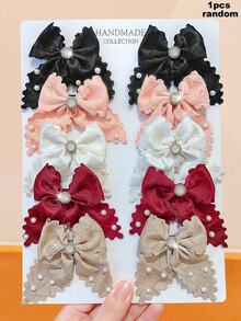 10/5/1pc Wavy Edge Bow Hair Clip, Durable And Non-Damaging, Vintage Sweet Hair Accessory For Updo - Suitable For Women And Girls, Daily Wear, School, Party, Vacation - Multicolor - View 11