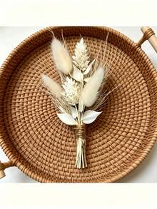 Mini Artificial Flower Bouquet Bohemian Wedding Decor Men's Boutonniere Table Centerpiece Reed Grass Birthday Cake Deco - G20 - View 6