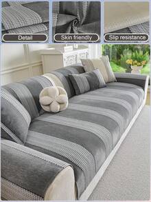 1PC Fashionable And Simple Style All Season Universal Sofa Cover Pad, Anti Slip Luxury Sofa Pad, Suitable For Home, Bedroom, Living Room, Study, Office, Graduation Ceremony And Other Occasions, Pet Scratch Resistant Protective Pad - Grey - View 1
