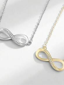 Niche Design Infinity 8-Shaped Pendant Necklace, Lightweight Luxury High-End Jewelry - Necklace - View 4