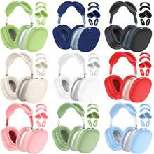 4-Piece Set New Max 1/2 Silicone Protective Case, Apple Over-Ear Bluetooth Headphone Protective Shell, Transparent Earphone Cover, Dustproof Ear Cups, Headband, Headband Cover, Outer Shell Silicone Protection 4-Piece Set - Multicolor - View 1