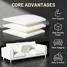 White Arched Foam Cushion 1/2/3pcs 20x20 Inch, High Density Curved Sofa Support Pad, For Living Room Sofa Sagging Repair - Multicolor - View 4