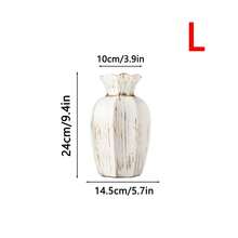 1pc Ceramic Vase White Gold Decorative Dried Flower Vase Home Decor - 1PC - View 13