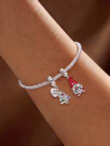 1 Holiday Limited Edition Color Diamond Christmas Tree, Christmas Clothes Pendant, Creative Exquisite Bead String DIY Bracelet Necklace Gift - Silver - View 4