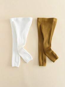 2pcs Solid Color Children's Tights, Soft And Comfortable, Infant & Toddler Pantyhose, Suitable For Daily Wear - Multicolor - View 9