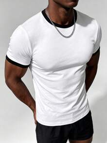 ZYNTH BALENO Men's Summer Fashion Crew Neck Short Sleeve T-Shirt, Suitable For Gym, Outdoor Sports, White - White - View 6