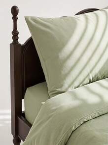 Veyra Day 2/3 Pcs Sage Green Duvet Cover Set, Soft Brushed Microfiber Polyester Bedding Set, Solid Color Comforter Cover With Zipper Closure & Corner Ties, 1 Duvet Cover And 1/2 Pillow Shams (No Insert) - Green - View 9