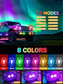 1/2/4/6pcs LED Flashing Light Strip With Remote Control, 8 Colors 10 Modes, USB Rechargeable, LED Emergency Warning Light/Motorcycle Light/LED Flashing Positioning Wireless Light, Suitable For Car/Bicycle/Drone/Truck/RC Airplane - Airplane Light - View 6