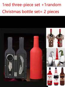 5/3pcs Stainless Steel Bottle Opener Gift Set/Christmas Wine Bottle Decor Set, Suitable For Kitchen Storage, Home Decor, Beverage, Milk Can Opener, Holiday Party Decoration, Gift For Dad/Personalized Gift, Christmas Gift - Black - View 19