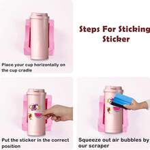 1pc Silicone Cup Holder With Built-In Card Slot, DIY Tumbler Handmade Stand, Suitable For Water Cup Crafting, Vinyl Sticker Decoration, Heat Transfer Printing, Silicone Cup Rack, Compatible With Stanley Tumblers, Coffee Cups, Glass Cups, Water Bottles, Cans, Scratch-Resistant, Multi-Size Applicable, Reusable, Rotary Cup Machine Accessory - Multicolor - View 6