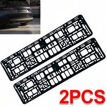 2PCS Universal ABS Number Plate Holder Number Plate Holder Surrounds Frame Black - A - View 1