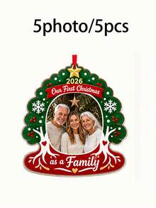 Custom Christmas Photo Ornament, Personalized Tree Hanging Decor, Festive Holiday Party Wall Accent, Customized Picture Family Keepsake, Customizable 2026 Xmas Picture Ornament, Christmas Gift, Seasonal Home Decor, Gift For Grandma And Grandpa - Style a - View 9
