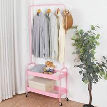 Hygrad Built to Survive Heavy Duty Metal Clothes Rail Storage Garment Shelf Hanging Display Stand Rack - Pink - View 1