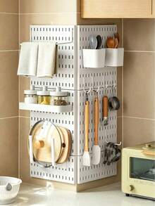 Rak Penyimpanan Papan Berlubang, Rak Dinding, Papan Penyimpanan Dinding Multifungsi, Rak Penyimpanan Kait Modular Tanpa Pengeboran, Rak Penyimpanan Bumbu & Peralatan Dapur, Rak Penyimpanan Perlengkapan Mandi Kamar Mandi, Rak Penyimpanan Kosmetik & Perawatan Kulit Kamar Tidur, Rak Kunci Pintu Masuk, Pengatur Perlengkapan Kantor Belajar, Rak Penyimpanan Dinding Asrama, Papan Penyimpanan Alat, Papan Penyimpanan Pengatur Meja, Cocok Untuk Dapur, Kamar Mandi, Kamar Tidur - MultiWarna - View 5