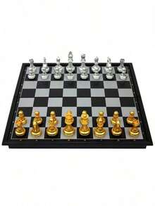 Magnetic Chess Game Set, Foldable Portable Design, Lightweight And Convenient, Travel Game Set Gift, Family Entertainment Toy - Multicolor - View 7