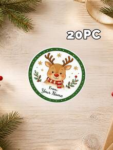 11/20/40 buah Stiker Kado Natal Bulat dengan Teks Kustom Personalisasi, Stiker Nama Kustom, Stiker Label Nama Perekat, Pola Santa, Rusa Kutub, Manusia Salju, dll., Pembungkus Kado Natal, Hadiah untuk Keluarga, Teman, dan Pecinta, Pembungkus Kotak Kado, Amplop, dan Tas Kado - MultiWarna - View 22