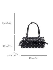 A Stylish And Sweet Polka Dot Tote Bag Is An Ideal Gift For Teenagers, Suitable For Outdoor Activities, Play, Or Commuting. - Multicolor - View 9