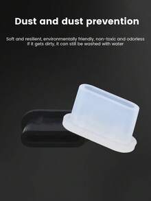 10pcs Phone Charging Port Dust Plug/Protector, Free Storage Box, Apple Interface Dust-Proof And Anti-Clog Design, Dust-Proof And Anti-Dust, Easy Installation And Not Easy To Fall Off, More Effective Protection For Charging Port - White - View 6