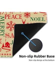 Christmas Large Mouse Pad, Vintage Christmas Letter Reindeer Snowflake Desk Mat, Non-Slip Rubber Bottom, Gaming Keyboard Desk Pad, Home Office Decor - View 9