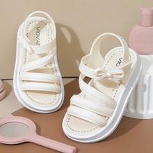 Vicvait Sandals, Summer Children's Fashion Princess Shoes, Shoes For Older And Middle-Aged Children, Girls' Soft-Soled Shoes, Students' Beach Shoes - White - View 8