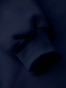 جاكيت هوديي بسحاب للأطفال، طباعة نمط كلب شتزير لطيف في وقت الشاي بعد الظهر، جاكيت هوديي من القطن الخالص - الأزرق الداكن - مشاهدة 3