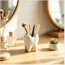 1pc Multi-Functional Tooth-Shaped Storage Cylinder Ornament, Creative Desktop Organizer, Multi-Functional Storage Decorative Gift - Multifunctional Tooth Ornament - View 1