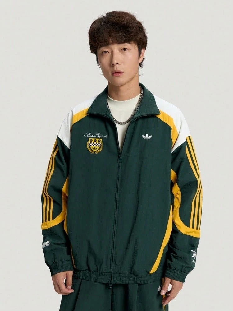 Adidas Originals Men's RAC TRACK JKT Woven Hoodless Jacket LD6511 - Slightly Yellowish-green - View 1