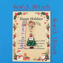 5 st/10 st emaljerade julgransnyckelringscharms, julgransberlock med Happy Holidays-hälsningskort, hummerlås, julklapp - Multifärgad - Visa 2
