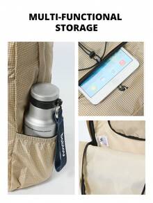 CAMEL CROWN Foldable Large Capacity Travel Backpack, Short Trip & Gym Storage Bag - Khaki - View 5