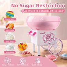 Cotton Candy Machine, Mini Cotton Candy Maker With Sugar Scoop, Easy And To Use, Pink Retro Portable Cotton Candy Machine, Suitable For Birthday, Home, Party Gathering, Christmas Gift - US A Type Plug(110-127V) - View 1