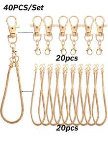 12/24/40pcs Creative Beaded Keychain Set, Women's Key Ring Set, Suitable For Bags And Cup Charms, Car Keychains, Perfect Gift For Her/Him, Back To School, Teacher's Day, Thanksgiving, Christmas - Keychain Accessory Kit - View 14